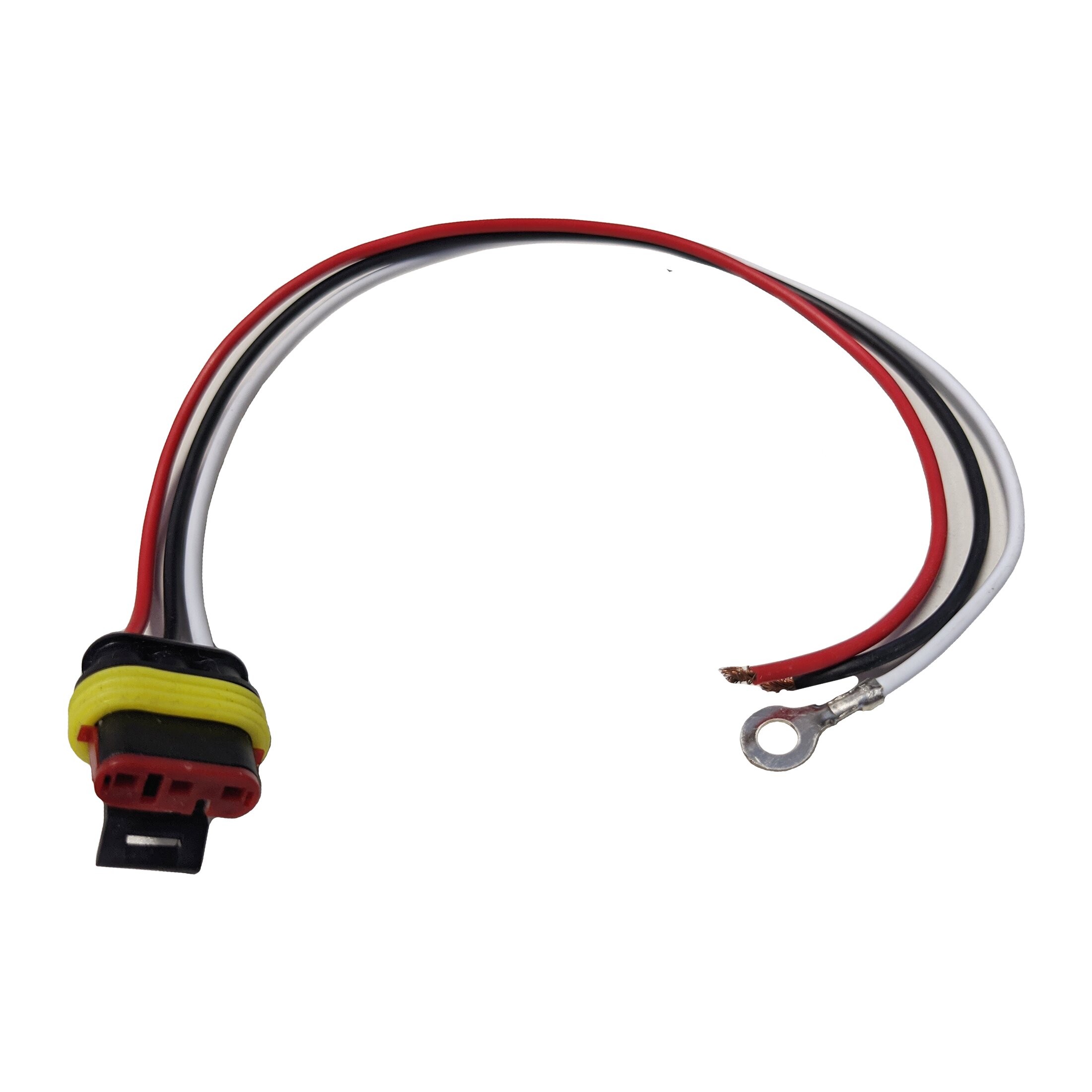 Double contact straight plug w/weather proof-3-pin connection ( pigtail )