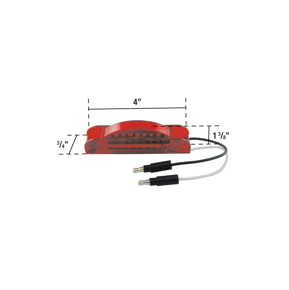 LED 0.75″X4″ SLIM LINE MARKER RED