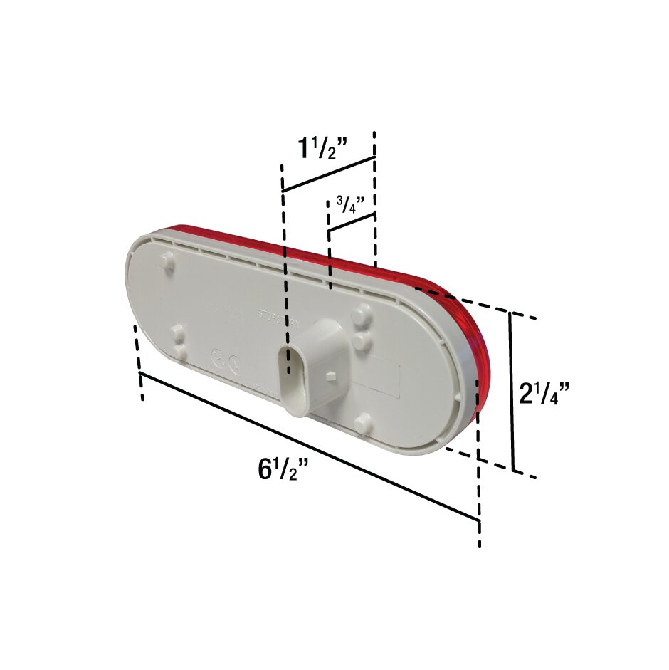 LED Oval 3-Pin AMP Connection STT Lamp Red – 10-dio