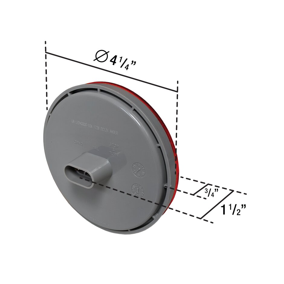 LED 4″ RD 3-Pin AMP connection