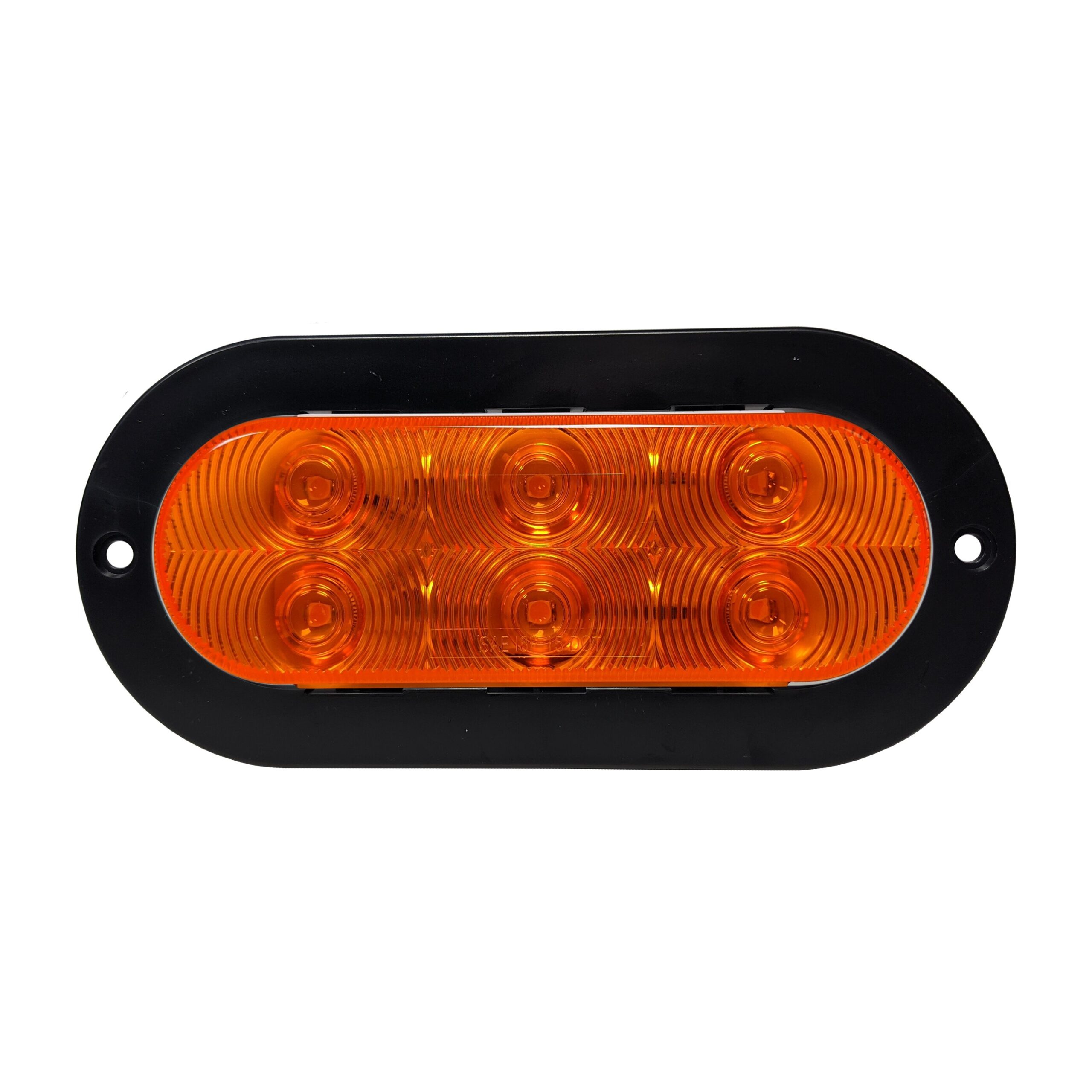 LED OVAL AMBER LAMP 6-DIO W/BLACK FLANGE