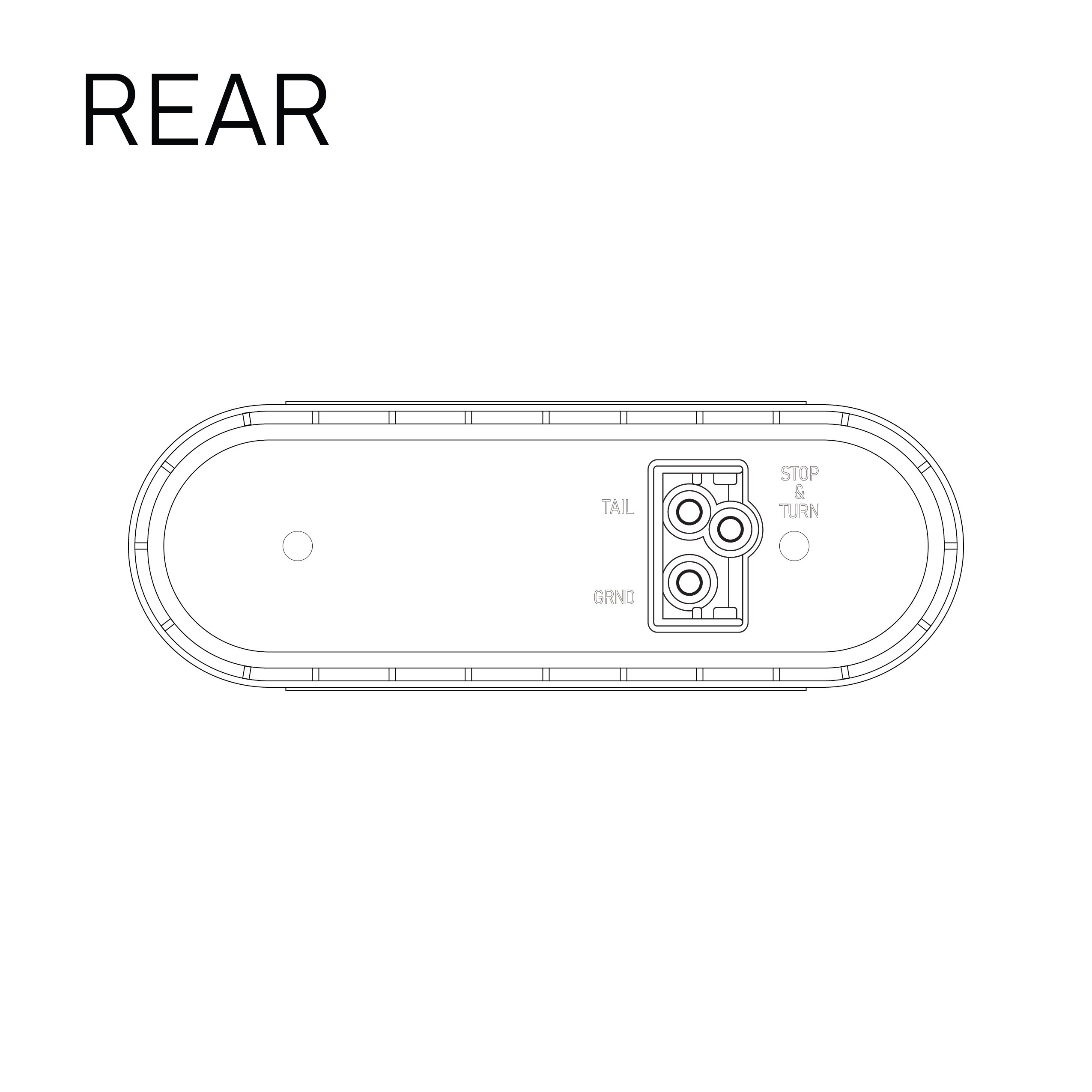 LED OVAL AMBER LAMP 6-DIO W/BLACK FLANGE