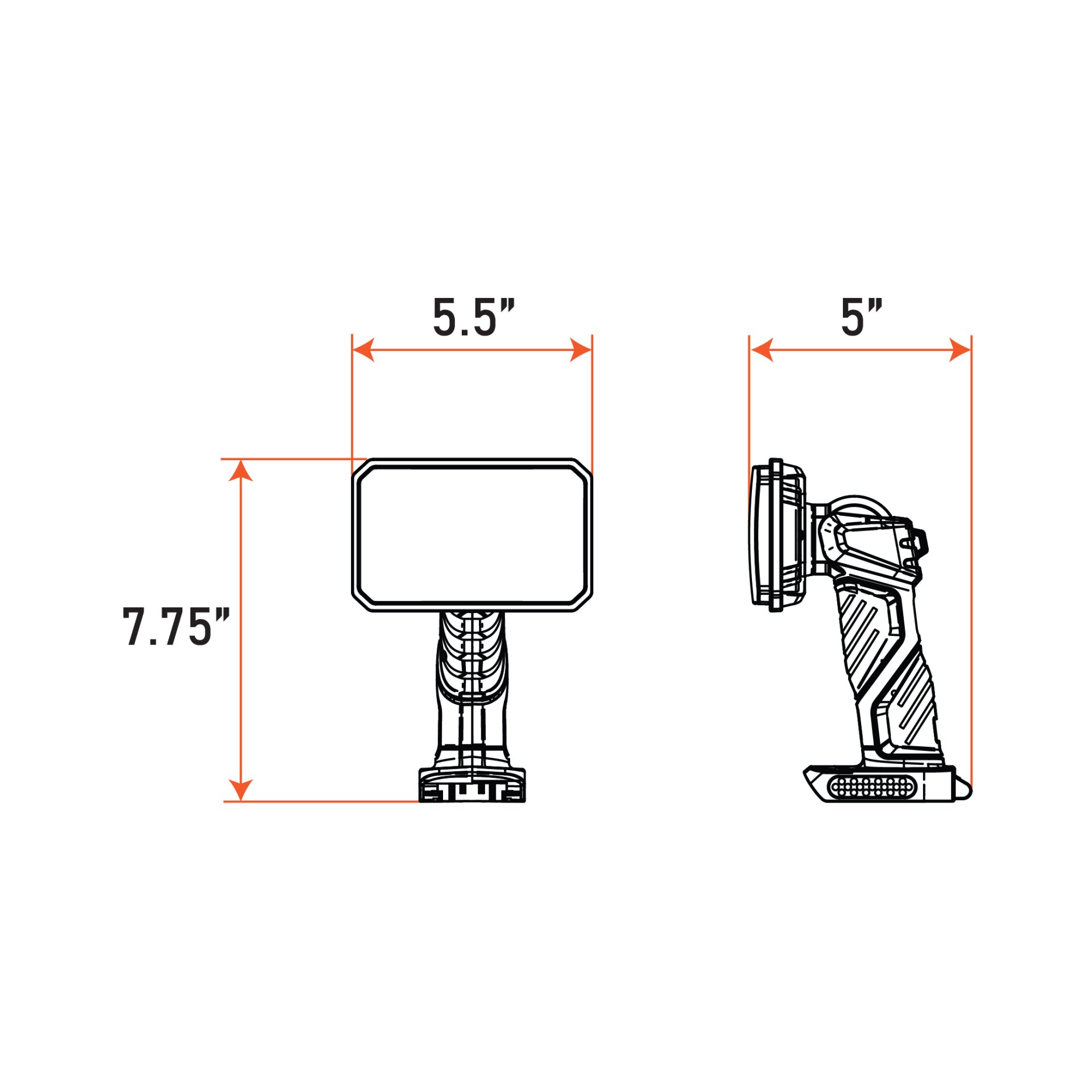 5″ LED Handheld Work light flood/spot combo for DeWalt battery
