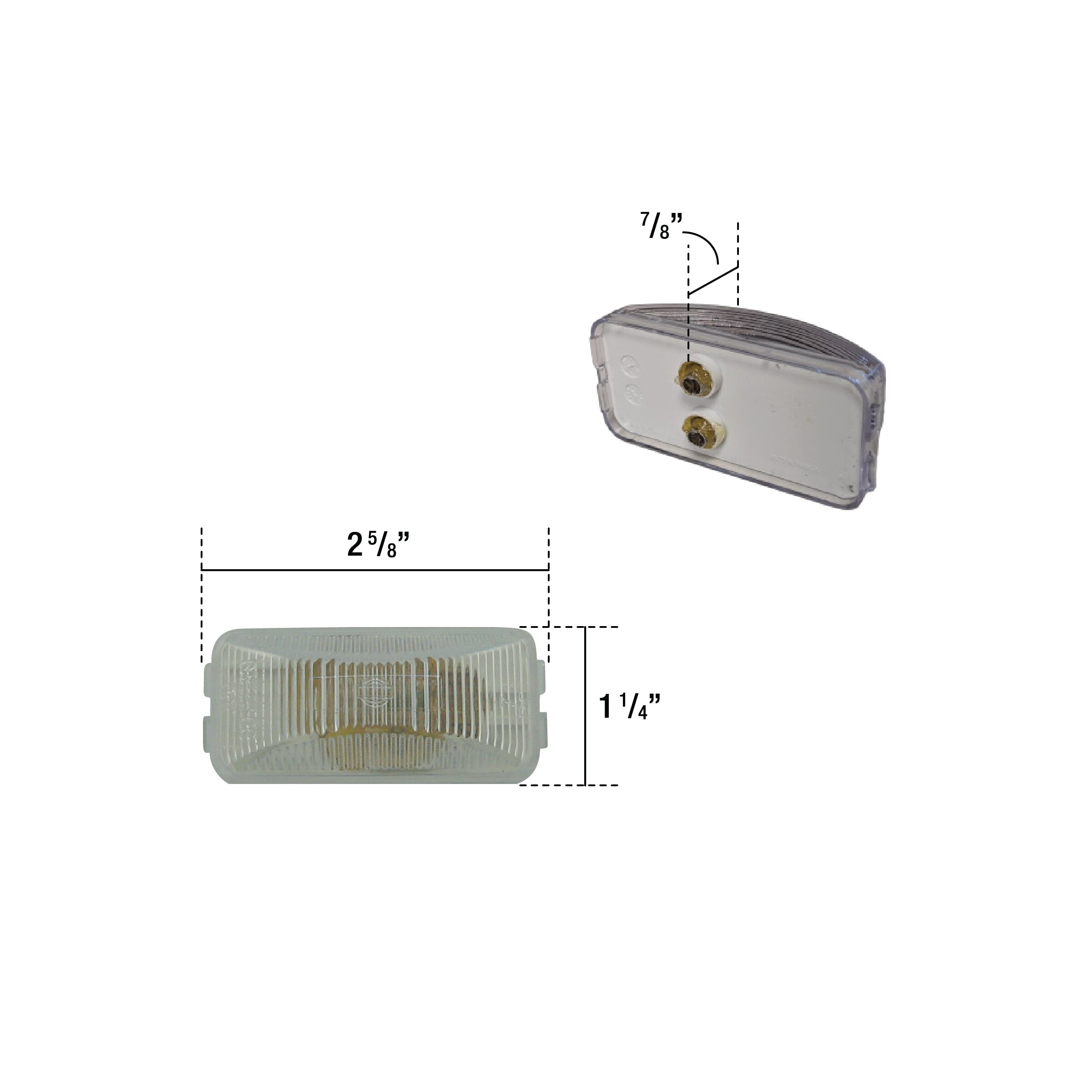 1″X 2″ RECT SEALED MARKER LAMP LICENCE PLATE LIGHT