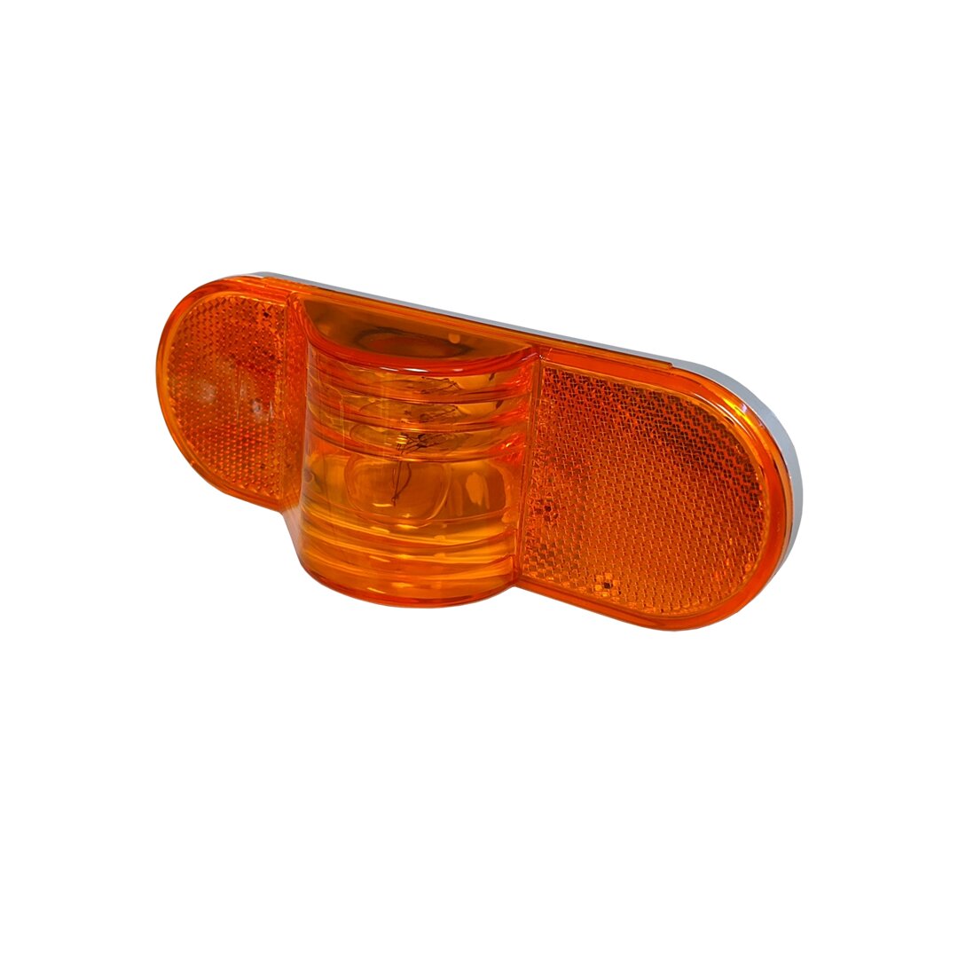 Oval sealed reflective mid turn signal lamp amber