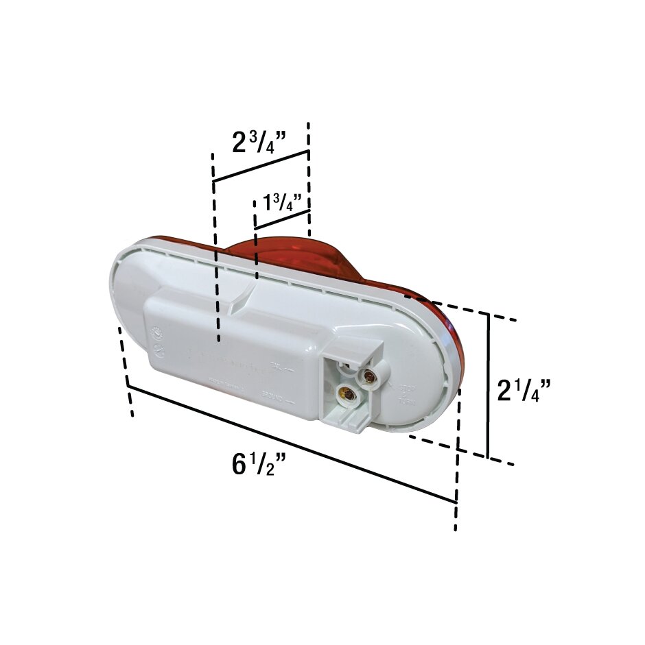 Oval sealed reflective mid turn signal lamp amber